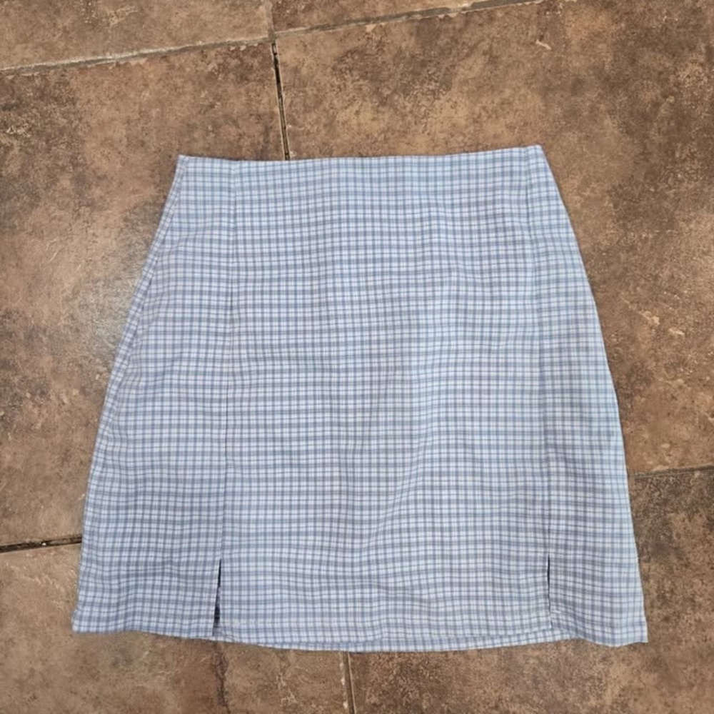 Brandy Melville Blue Gingham Mini Skirt – One Size